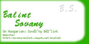 balint sovany business card